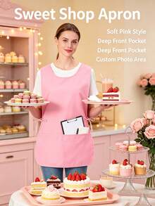 1pc Customized Dust-Proof Apron, Personalized Photo Customized Hairdresser Apron, Customized Kitchen Cooking Apron, 2 Pockets Quick-Dry Apron, Suitable For Home Men And Women, Modern Polyester Oil-Resistant Apron, Quick-Dry, Solid Color, Kitchen And Home Use - Multicolor - View 10