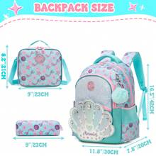 Girls Cute Glitter Backpack With Crossbody Bag And Pencil Case, 3pcs Holographic/Heart Print School Bag Set - Children's Schoolbag - View 8