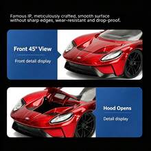 Simba Jada Toys Marvel 1:24 2017 Ford GT Die-Cast Model Car With 2.75-Inch Spider-Man Figure, Red & Blue Color, Collector's Toy, Suitable For Hobbyists - Multicolor - View 4