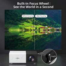 Mini Portable Projector, Black & White HD Wireless Projector, Ultra Quiet Plug And Play Video Projector, Wireless Screen Casting Compatible With Phone Computer, Home Theater Office Portable Projection Device - Black and White - View 3