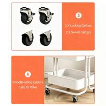 3 Tier Storage Trolley Cart On Wheels Kitchen Bathroom Laundry Narrow Space Rack - View 6