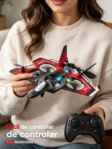 Avión de espuma de control remoto de 4 ejes con giroscopio, juguete volador recargable, disponible en rojo y verde, batería incluida, ideal para regalo infantil - Multicolor - Ver 5