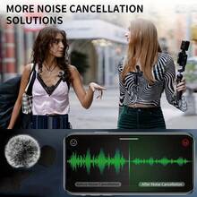 SNZIYAG Micro thu âm cài áo không dây K60 kèm màng chắn gió lông xù, micro kẹp mini cho iPhone 15+ và thiết bị Type-C, Android, máy tính bảng, laptop - Xem 7