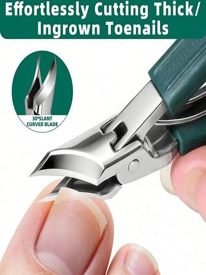 1pc/3pcs Professional Nail Clipper Tool, 25° Blade Angle, High-Strength Stainless Steel Material, Wide Handle Design For Easy Trimming Of Thick Nails, Anti-Splash Design, Sharp Edges And Corners For Precise Cutting, Suitable For Home Use, Nail Salon, Foot Care Tool, Essential Durable Beauty Tool For Nail And Foot Care