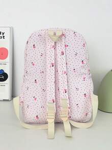 Set Tas Ransel 3 Buah Bergaya Kampus dengan Motif Polkadot/Bunga, Termasuk Ransel, Tas Bekal, dan Tempat Pensil, Dilengkapi Kompartemen Laptop, Tali Bahu yang Dapat Diatur, Banyak Kantong, Kapasitas Besar, Set Tas Sekolah Multifungsi, Cocok untuk Anak Perempuan/Laki-laki/Siswa untuk Penggunaan Sehari-hari/Liburan/Perjalanan/Kembali ke Sekolah - 2345 - View 11