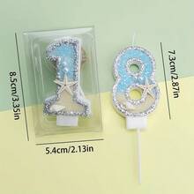 HIBIRTH 1pc Creative Ocean Theme Birthday Number Candle Cake Decoration 0-9 Indoor Cake Candle Starfish Beach Candle Birthday Party Baking Plug-In - View 5