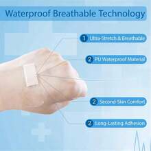 20/50/100/300pcs Clear Waterproof Adhesive Bandages Bulk - Multicolor - View 4