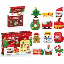 2026 Christmas Advent Calendar Building Block Set, Suitable For Christmas Model Building Micro Particle Block Kit, Christmas Party Gift, Suitable For Children 6 Years And Above - Multicolor - View 9