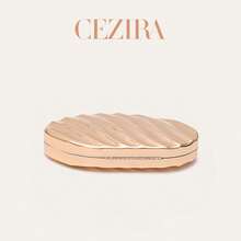CEZIRA Women's Elegant Exquisite Glossy Metal Shell Evening Clutch Bag, Luxury Striped Wallet Suitable For Phone, Party, Banquet, Date, Wedding - Gold - View 6