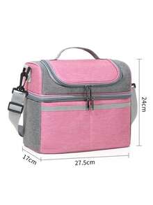 Personalized Double-Layer Insulated Lunch Bag, Customizable Name/Text, Large Capacity Insulated Tote Bag, Suitable For Office, Travel, Detachable Shoulder Strap And Ice Pack System, Oxford Fabric Insulated Bag, Non-Food Contact - Multicolor - View 13