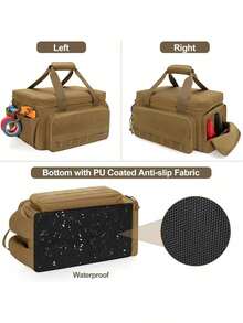 Men's Tool Storage Bag, Multi-Functional Work Handbag, Range Bag, EDC Bag, Car Tool Bag, Mechanical, Electrical, Carpenter, Architect, Plumber, Engineering Maintenance, Home Appliance Repair Tool Bag, Motorcycle Riding Bag - Brown - View 6