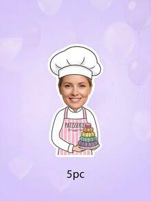 5/10/15pcs Custom Photo And Text Chef Banner,Personalized Pasta Baking Chef Banner,Custom Cooking Themed Birthday Party Wall Hanging Decoration - Multicolor - View 10