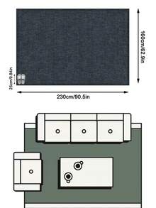 1PC Dark Gray Background Repeating Arc Geometric Grid Area Rug, Modern Minimalist Faux Cashmere Rectangular Distressed Washed Texture Machine Washable Mat, Suitable For Living Room Bedroom Study Home Decor - Multicolor - View 15