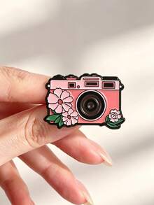 Cute Floral Camera Enamel Pin Vintage Instant Camera Brooch For Backpack Clothing Decor - Multicolor - View 8