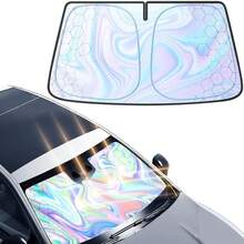 Car Windshield Sun Shade, Summer Heat Insulating Sunshade, Foldable Front Window Sunshade, UV Protection, Interior Cooling, Suitable For Most Vehicles - A - View 9