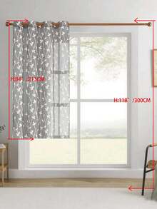 1pc/2pcs Premium Boho Style Embroidered Sheer Curtains For Living Room & Bedroom, Minimalist Line Art Voile Drapes, Fade Resistant Soft Light Blocking Breathable Home Decor, Easy To Install And Maintain - Grey - View 26
