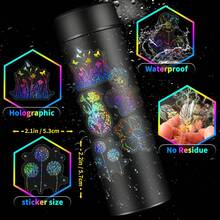 TOOUEE 100 PCS Vintage Flower Plant Theme Holographic Stickers, Transparent PET Waterproof Decals Stickers ,Unique Shining Designs For Scrapbooking Journaling Water Bottle DIY Handcraft Decoration - Multicolor - View 5