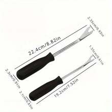 1/2pcs Durable Steel Screwdriver Pry Bar With Non-Slip Black Handle - Labor-Saving Dashboard Removal Tool For Car Repair And Panel Repair, Smooth Metal Surface, Durable Steel Construction, Panel Repair Tool | Sturdy Metal Appearance | Robust Structure - 1 Set - View 4