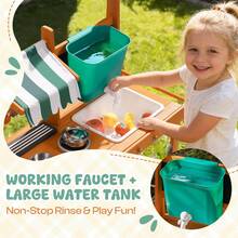 ROBUD Mud Kitchen With Rolling Wheels And Fabric Awning For Kids 3+ - Burnt Orange - View 3