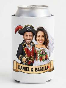 Custom Wedding Photo Can Cooler Sleeves, Personalized With Couple Photos, Names And Custom Text, Practical Drink Sleeves For Wedding Receptions And Bridal Events, Unique Guest Favors, Fun Keepsakes To Commemorate Your Unforgettable Big Wedding Day. - Multicolor - View 16
