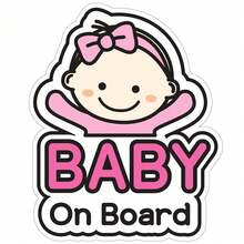 1pc Baby Stroller/Car Window And Bumper Sticker - Waterproof, Cartoon Design, Durable Plastic Material, Easy To Peel And Stick, For Children's Vehicle Protection - Multicolor - View 10