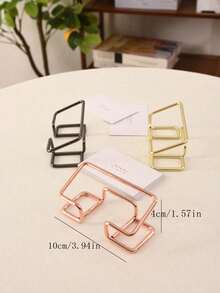 One Electroplated Metal Business Card Holder, Business Card Organizer, Party/Event Business Card Organizer, Business Card Display Stand, Desktop Display Stand. - Multicolor - View 5
