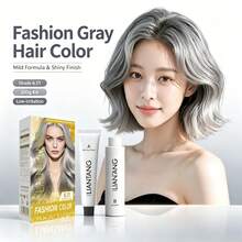 LIANTANG Ash Gray Hair Color Kit, Set Krim Pewarna Rambut Tahan Lama untuk Wanita, Lembut, Rendah Iritasi, Pewarna Rambut Rumahan DIY - MultiWarna - View 2