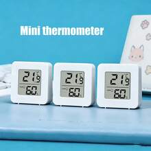 1/2/3/4 piezas Termómetro y higrómetro mini para interiores, medidor digital LCD de temperatura y humedad para uso en interiores - Monitor de temperatura y humedad preciso, alimentado por batería, fácil instalación, blanco (solo Celsius), monitor de clima interior | Diseño estético moderno | Carcasa blanca minimalista - Blanco - Ver 2