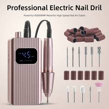 Rechargeable Nail Drill With LCD Display, Portable Electric Nail File Set With Drill Bits And Sanding Bands, Suitable For Gel/Acrylic Nails, Manicure And Pedicure - Multicolor - View 3