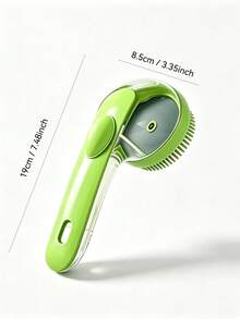 Press-Type Liquid Dispensing Pet Bath Brush, Can Fill With Bath Gel, Complete Pet Grooming With One Hand. Soft Silicone Round Bristles For Scrubbing And Foaming, Removing Loose Fur; Extended Handle For Comfortable Grip, With Hanging Hole For Easy Air Drying, Suitable For All Pets. - View 7
