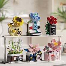 DIY Flower Camera Micro Particle Building Blocks Toy, Creative Desktop Decor Assembly Blocks, Holiday Gift For Adults And Children, Suitable For Kids 6 Years Old And Above - Flower Camera - View 8