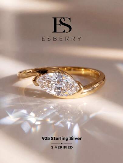 1pc 925 Sterling Silver 1 Carat Cubic Zirconia Ring, Women's Date Night Party Ring, Anniversary Gift: Elegant Women's Jewelry