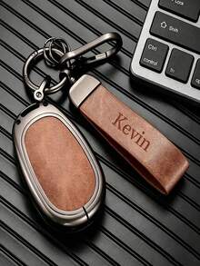 Customized Keychain, Car Key Pendant, Luxury Faux Leather Keychain, Customized Name Keychain, Bag Charm, Fashion Accessory For Men And Women, Single Piece, Decoration, Perfect Birthday Gift, Customized, Personalized, Unique, Ideal Gift For Women - Multicolor - View 2