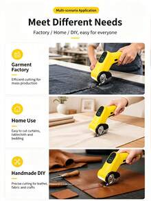 Portable Rechargeable Electric Rotary Cutter With Alloy Sharp Blade, Fabric Cutting Machine For DIY Sewing, Leather, Corrugated Board, Carpet, Clothing, Home And Studio Use - Multicolor - View 2