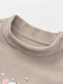 Balabala Girls & Baby Long‑Sleeve T‑Shirt Soft‑Cozy New Winter Base Layer Top Daily‑Ready Inner Wear For Little Young Girl - Brown Tone - View 6