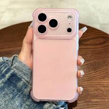 可愛磨砂透明手機殼，適用於 iPhone 18 Pro Max 17 16 15 14 13 12 Plus，防震保護保護殼 - 透粉 - 查看 1