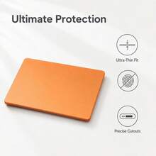 1pc Orange Fruit Laptop Protective Case, Compatible With Macbook Air 13, Matte Orange, Compatible With M2 M3 M4 M5 Air 13.6 Inch, Hard PVC Shell, Air 15.3 Shockproof, Birthday Gift, Back To School Gift - View 2