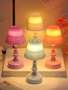 1pc Street Side Street Light Design LED Mini Table Lamp Desktop Luminous Decoration Small Ornaments Children's Bedroom Bedside Decoration Small Night Light Atmosphere Light,Christmas Decor Lights - Pleated - View 5
