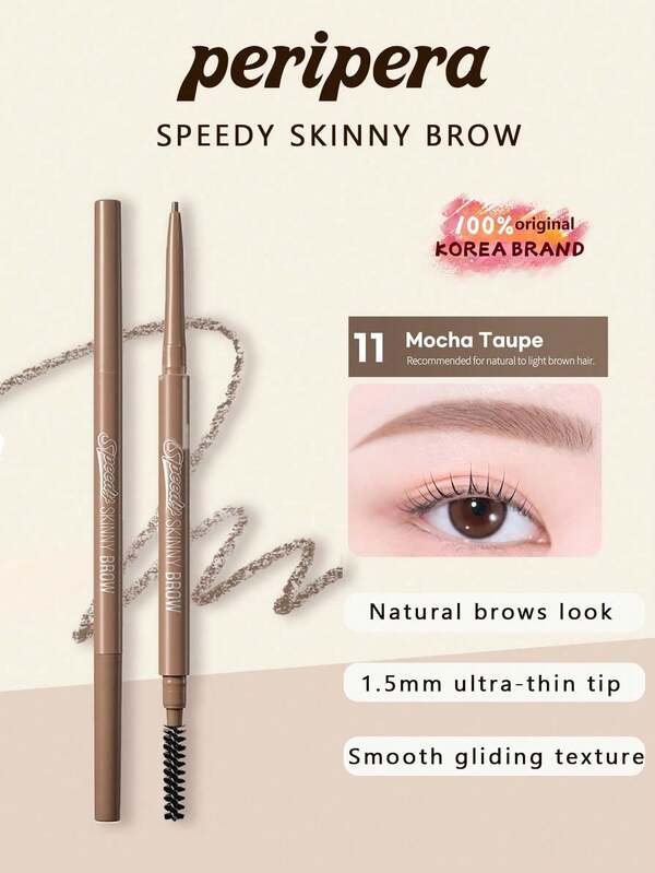 Peripera Speedy Skinny Brow 11 Mocha Gri Kahverengi 0.05g/0.0017 Oz., İnce Hassas Uçlu, Pürüzsüz Uygulama, Doğal Kaş Görünümü, Uzun Süre Kalıcı, Kolay Çizilebilir, Karıştırılabilir Renk, Yeni Başlayanlar İçin Uygun, Kadınların Günlük Kullanımı İçin Uygun, K-Beauty, Kore Makyajı, Olive Young, Hediye