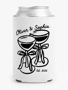 Custom Wedding Photo Can Cooler Sleeves, Personalized With Couple Photos, Names And Custom Text, Practical Drink Sleeves For Wedding Receptions And Bridal Events, Unique Guest Favors, Fun Keepsakes To Commemorate Your Unforgettable Big Wedding Day. - Multicolor - View 13
