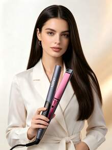 CRASTS Hair Straightener, 2‑In‑1 Flat Iron For Straight & Curly Hairstyles, Ceramic Plates With LCD Digital Display, Adjustable Temperature Professional Hair Styling Iron For Home Salon Use For Women Home Daily Hair Styling - Dark Grey - View 3
