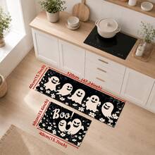 1/2pcs Halloween Ghost Pattern, Vintage Diatomaceous Earth Bath Mat, Super Absorbent, Non-Slip, Perfect For Bathroom, Kitchen And Dining Room, Quick Drying, Machine Washable, Perfect Gift For Home Decor And Bathroom Mat - Multicolor - View 14