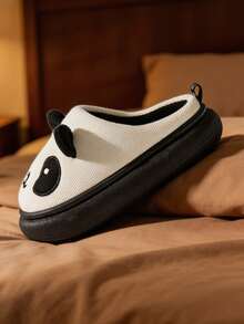 New Cartoon Panda Warm Slippers For Kids, Suitable For Autumn/Winter Home Wear, Plush Material - Beige - View 3