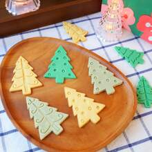 Juego de 4 moldes para galletas con forma de árbol de pino, moldes de repostería con relieve de árboles estilizados surtidos para postres estilo bosque y regalos de aperitivos hechos a mano - Ver 5