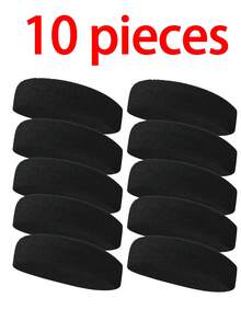10pcs Sweat-Absorbing Headbands Unisex Moisture-Wicking Suitable For Tennis, Basketball, Running And Gym [Polyester Fiber] - Multicolor - View 1