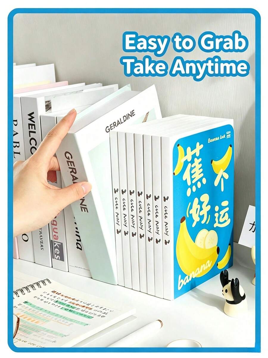 1 L-Shaped Thick Book Stand Simple Desktop Book Partition Baffle Stable Anti-Dumping Student Office Books Storage And Sorting Storage Bookends Desk Accessories Office Decoration And Accessories Reading Accessories Gifts For Book Lovers. - A - View 1
