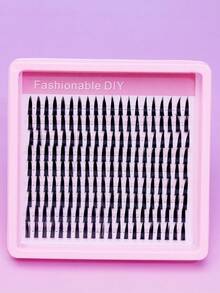 Spiky Fairy Individual Cluster Eyelashes Sharp Pointed Tip DIY Segmented False Lashes Dramatic Spiky Style Voluminous Dense Lash Bundles Soft Synthetic Fibers Reusable Home DIY Lash Extensions For Halloween Cosplay Party Bold Eye Looks - C - View 6