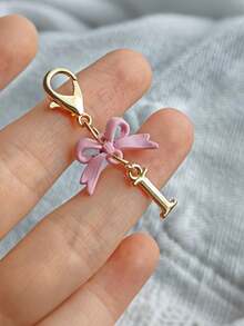 1PC New Elegant Pink Bow Key Chain, Cute English Letter Bow Keychain, Suitable For Women's Daily Use, Gift For Mom, Women's Bag DIY Backpack Pendant Charm Accessory, Wedding And Birthday Gift - Multicolor - View 13