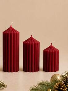 Christmas 4pcs Roman Column Scented Candle Set, Smokeless Scented Candles, Christmas Home Decor Candles, Halloween Decor Candles, Candle Centerpiece, Suitable For Home Decor Gifts - Coarse Gear Pointed Cylinder - View 13