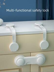 1/5/10 Adjustable Cabinet Safety Locks, No Drilling Needed, Secure Closure, Anti-Pinch Plastic Drawer And Door Locks, Home Safety Protection | Storage | Safety Protection - Thickened Upgraded Version - View 10